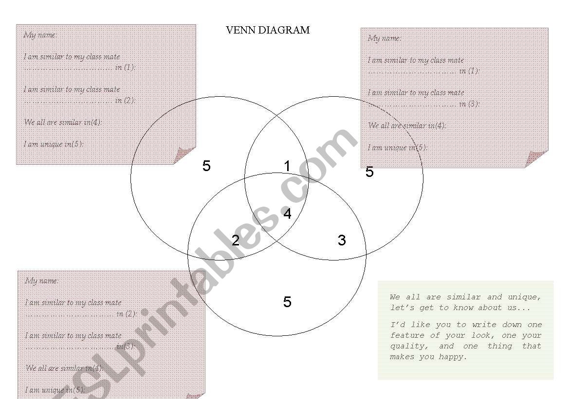 Venn Diagram  worksheet