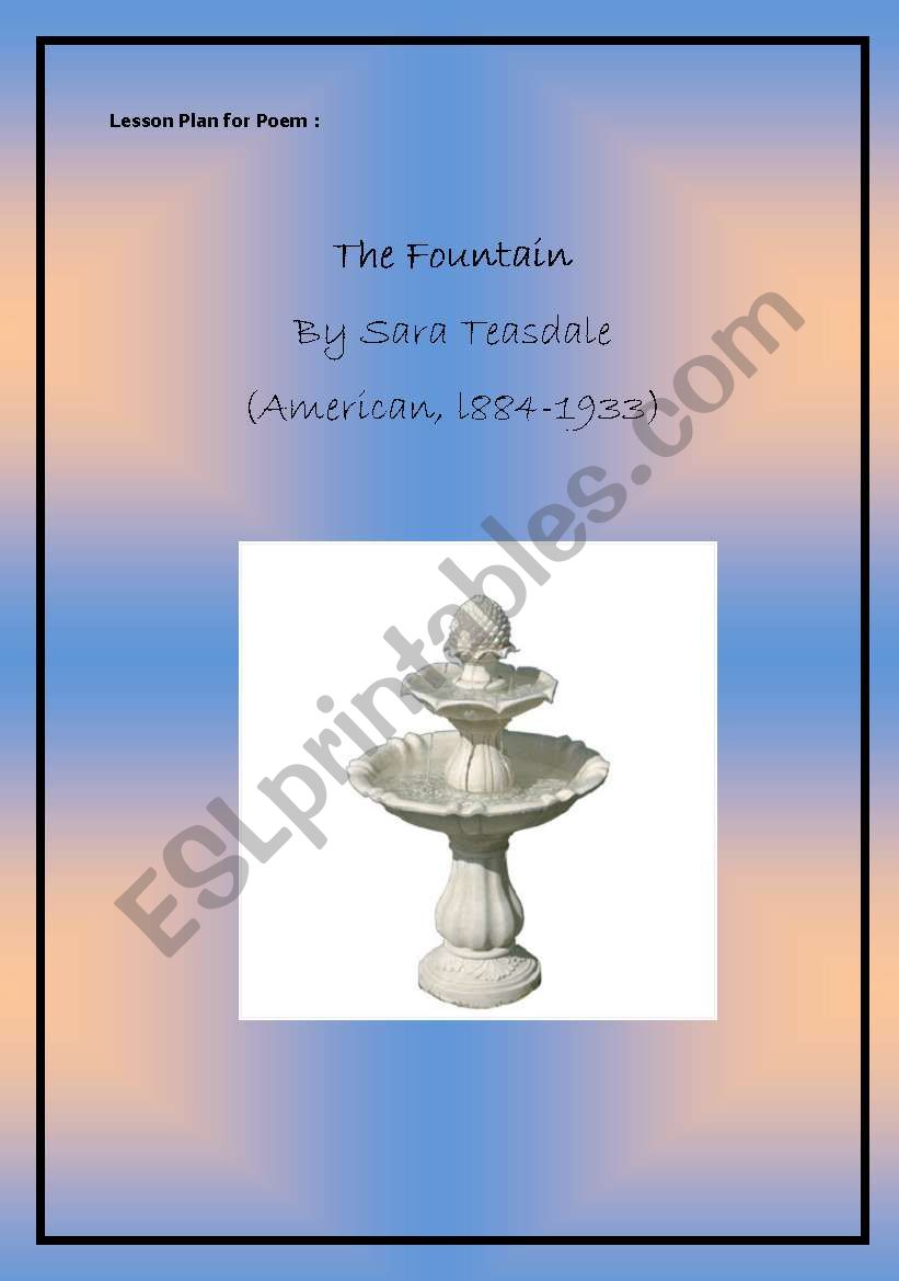 Lesson Plan for Poem : The fountain