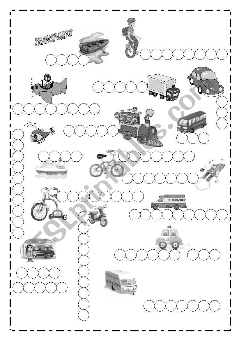 TRANSPORTS worksheet