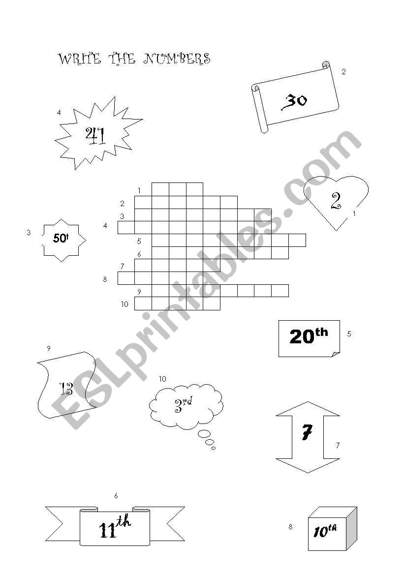 Numbers worksheet