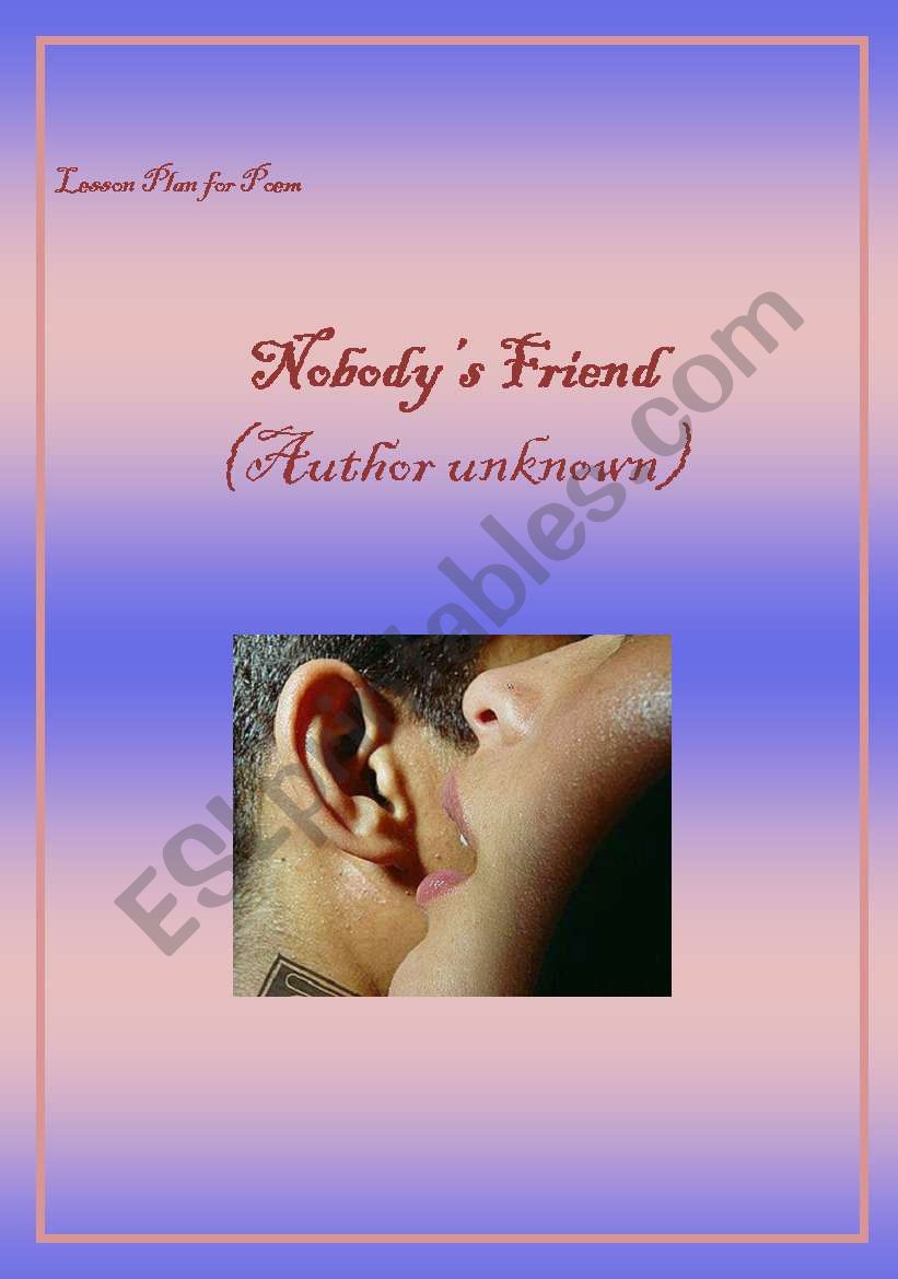 Lesson Plan for Poem: NobodyÂ´s friend