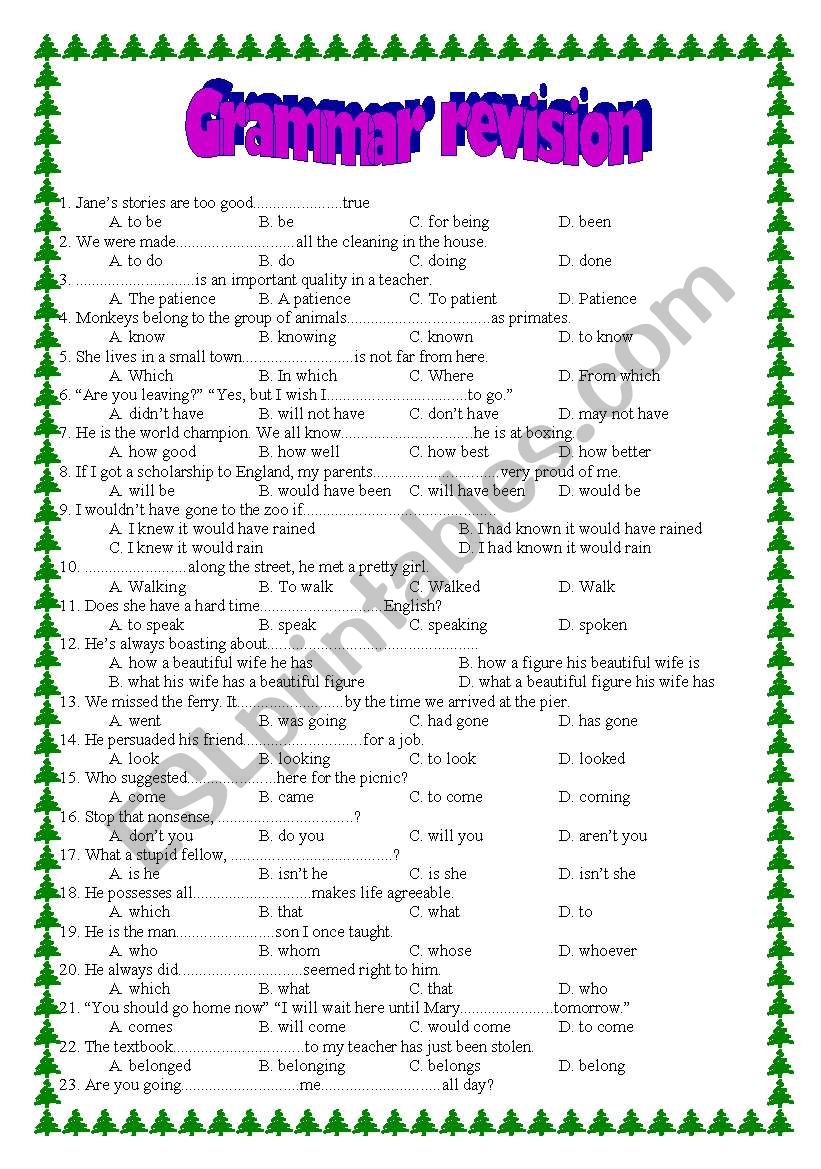 100-grammar-multiple-choice-questions-esl-worksheet-by-hoatth