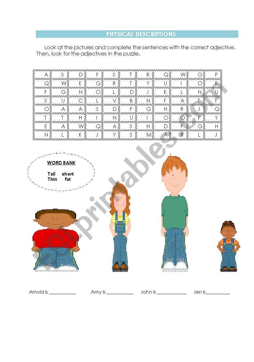 physical description worksheet