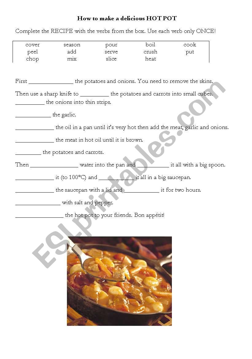 Recipe  worksheet