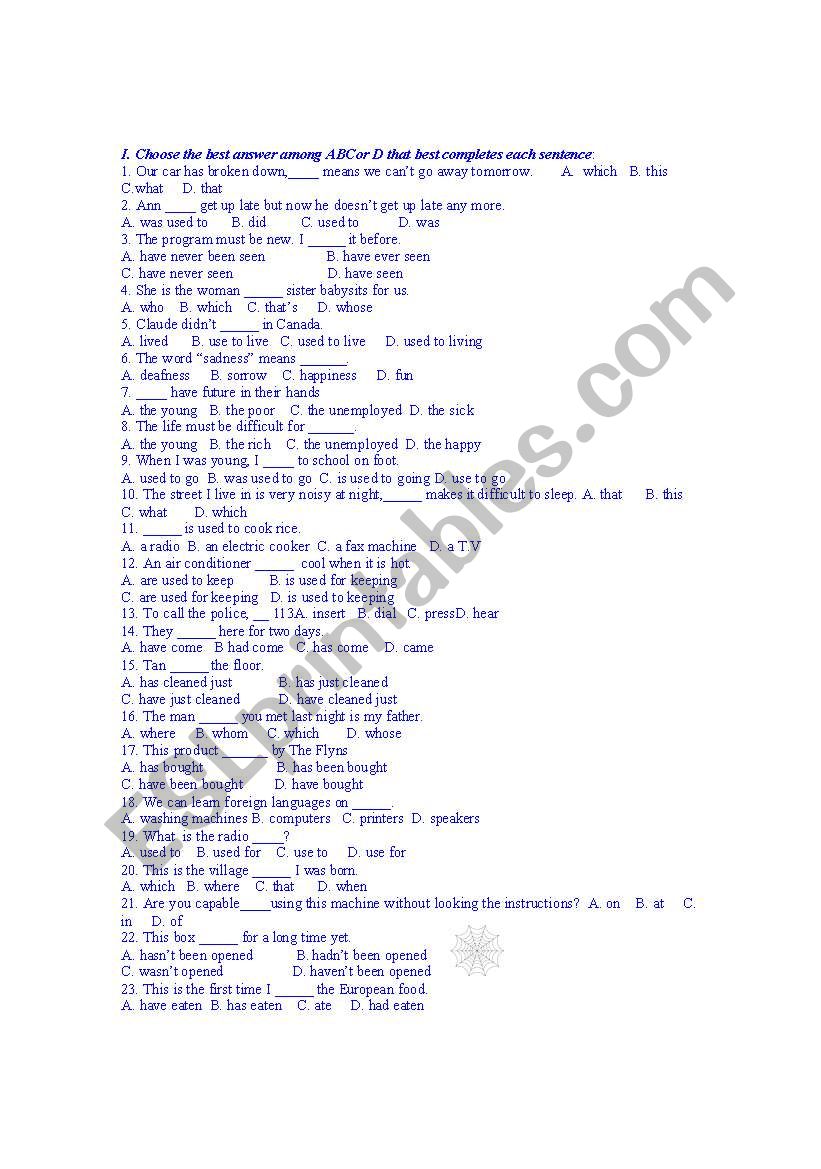 relative clauses worksheet