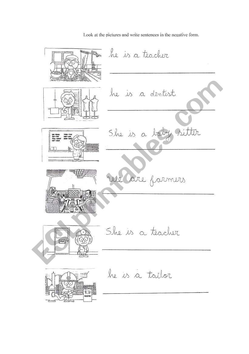 written activity worksheet