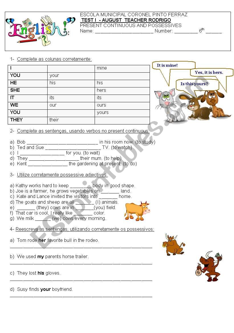 ENGLISH TEST worksheet