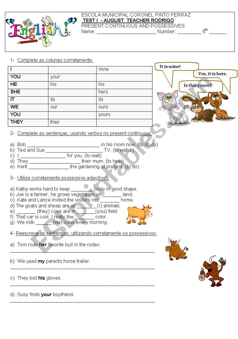 ENGLISH TEST worksheet