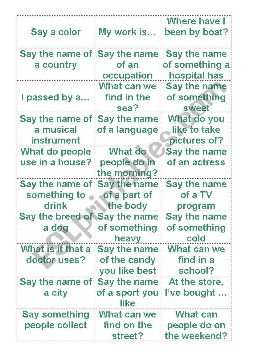 Say it right away! worksheet