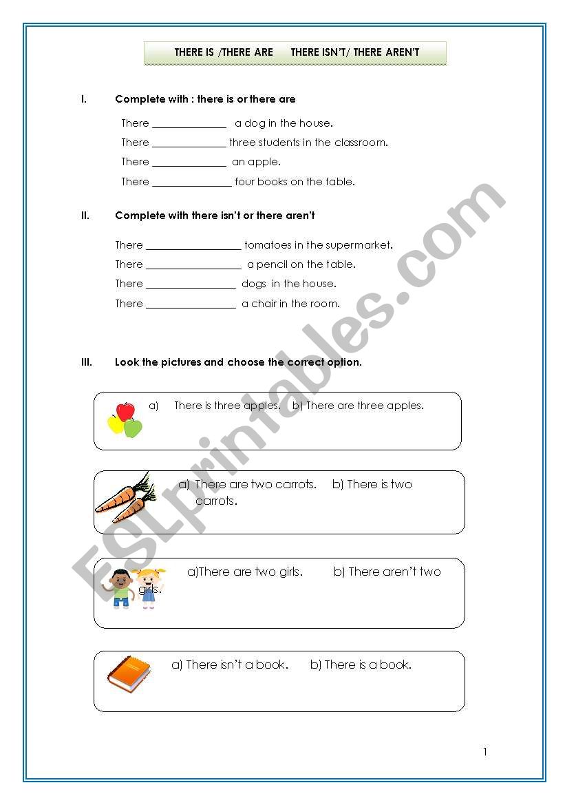 there is / there are worksheet