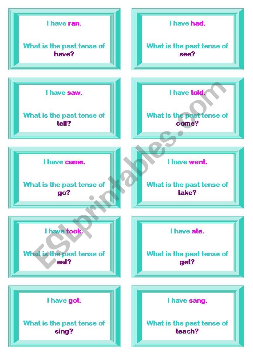 Loop Game - Irregular Verbs worksheet