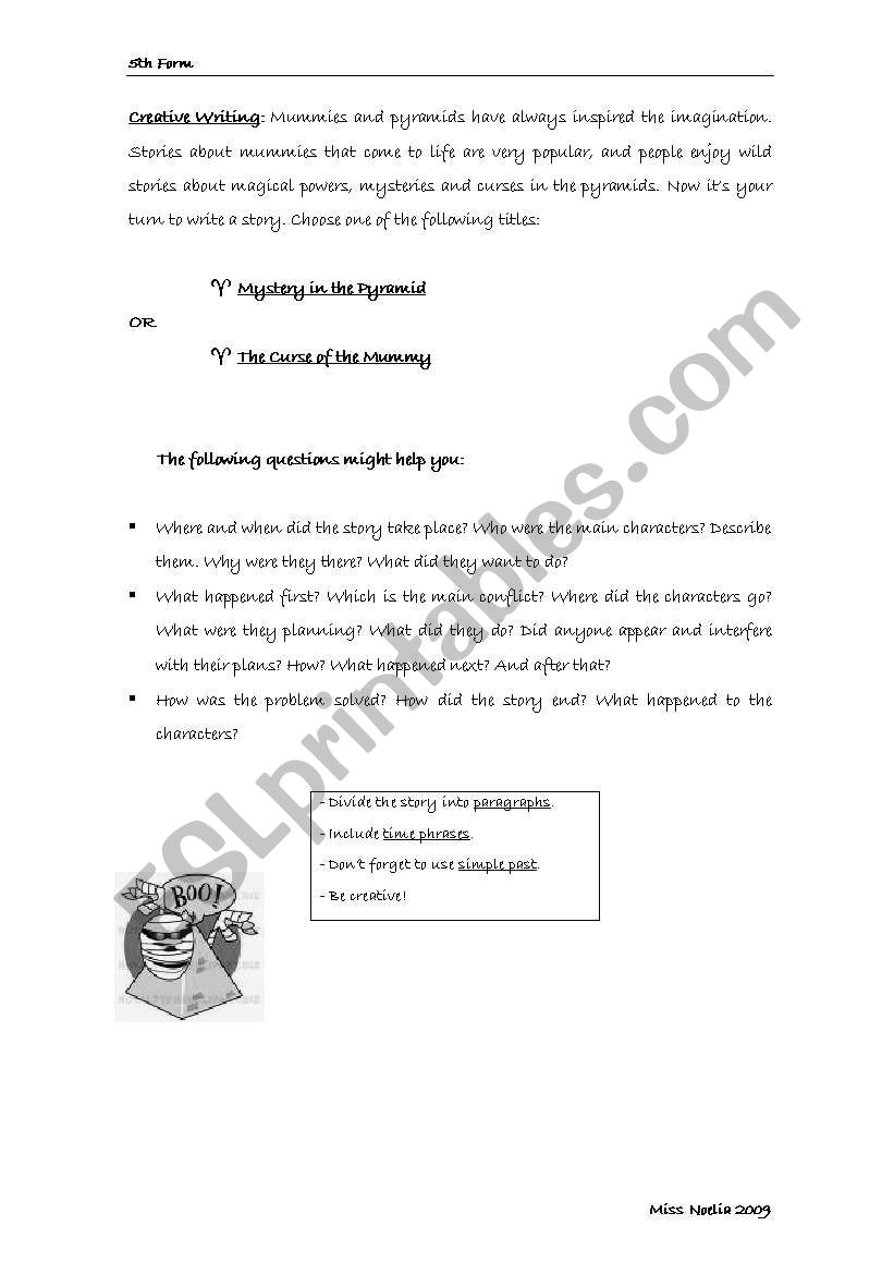 Creative Writing  worksheet