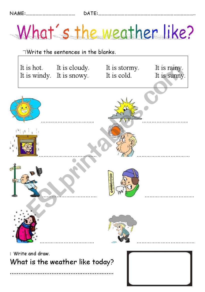 What is  the weather like? worksheet