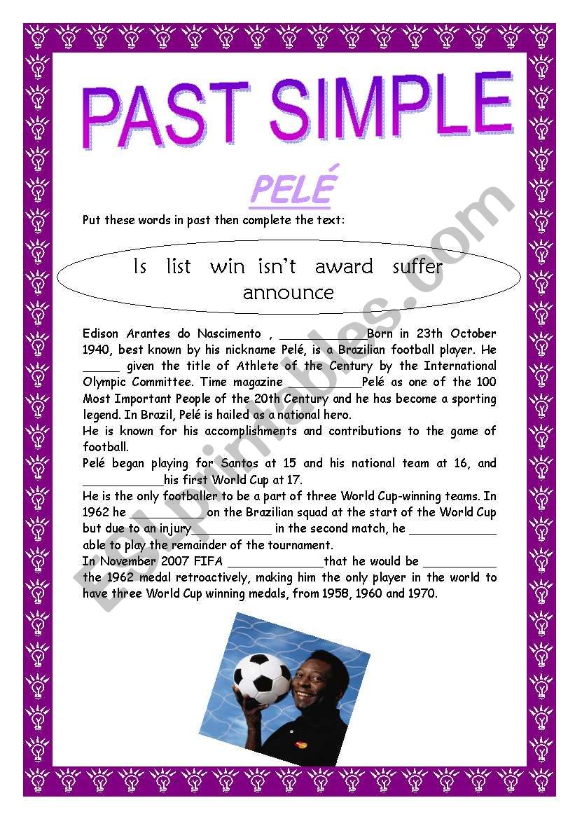 Pels history - Past simple worksheet