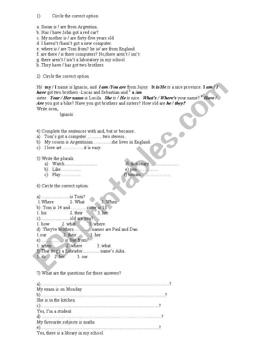prepositions  worksheet