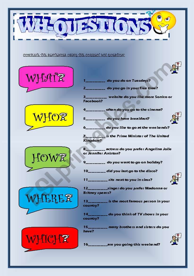 Wh-Questions worksheet