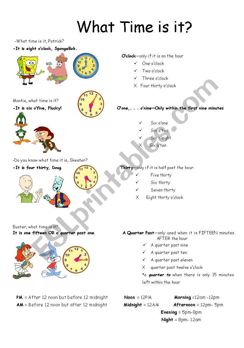 What Time is It? worksheet