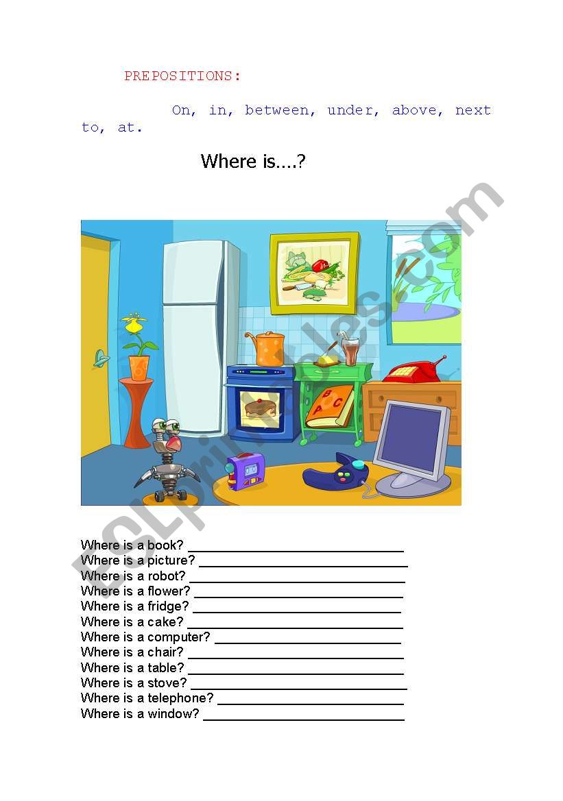 prepositions worksheet