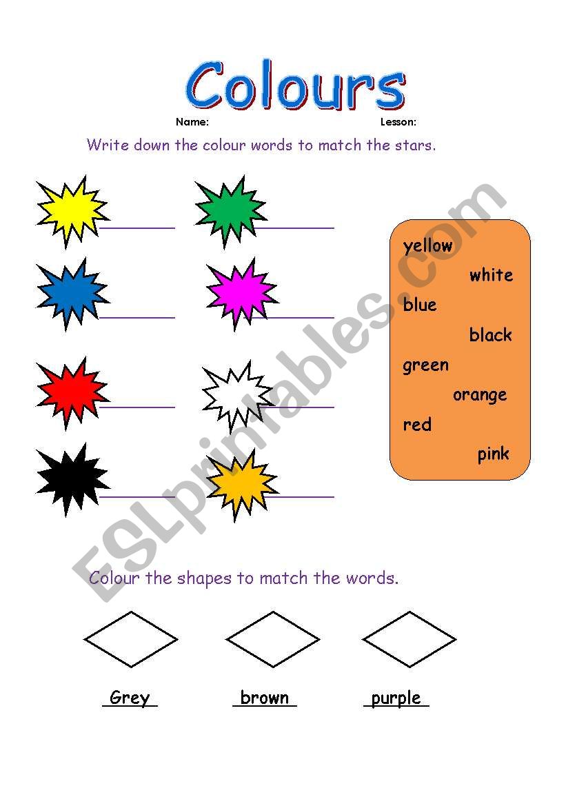 Colors worksheet