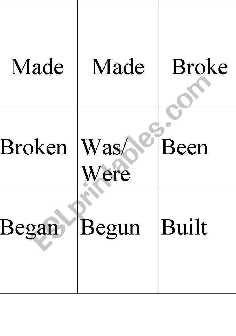 Memory Game Past and Past Paticiple