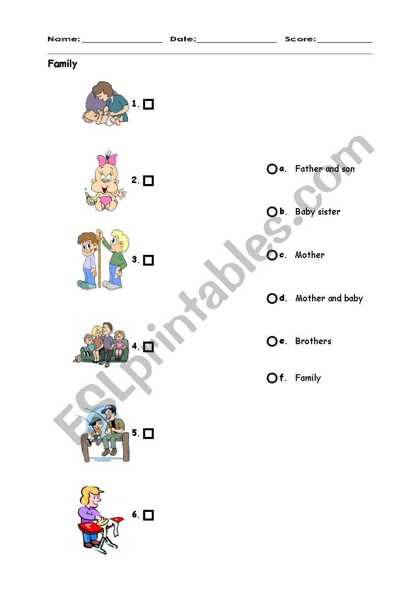 Family - Worksheet worksheet
