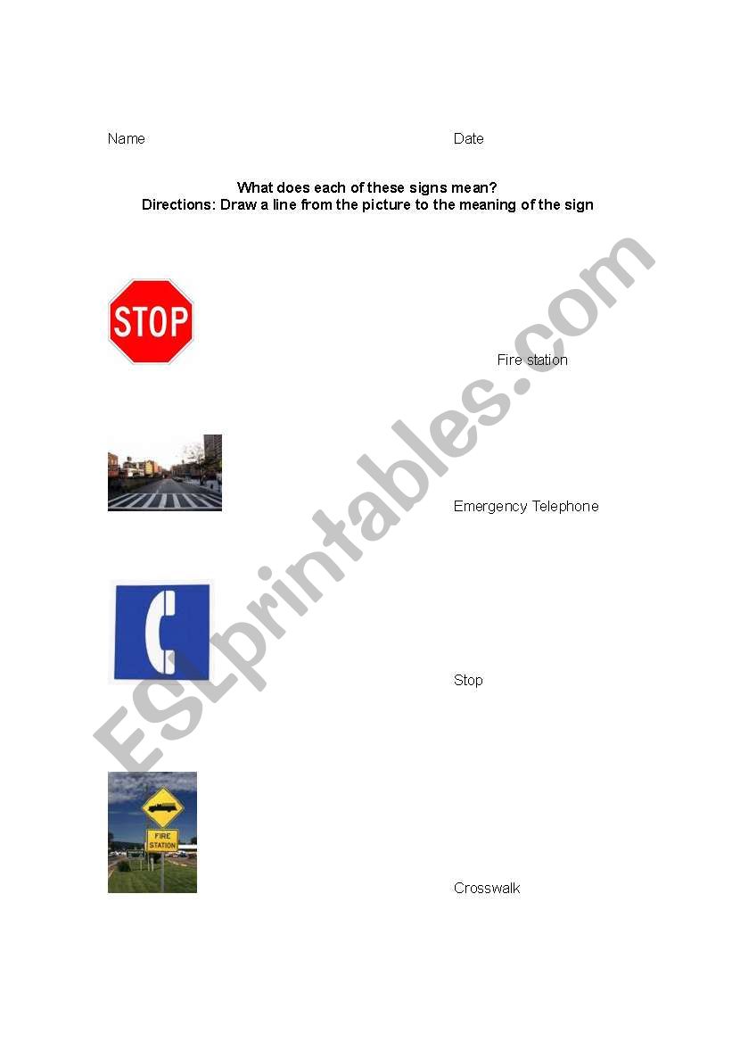 Safety signs worksheets worksheet