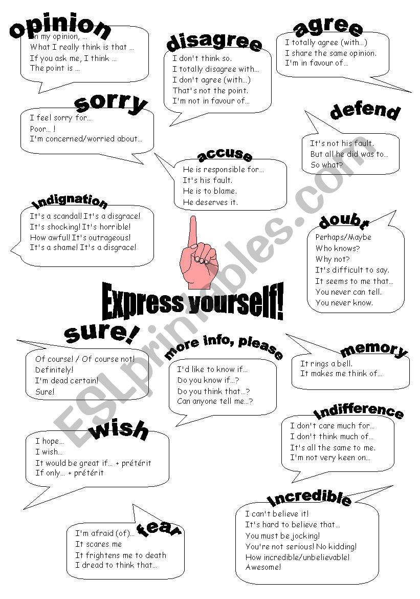 Express yourself! worksheet