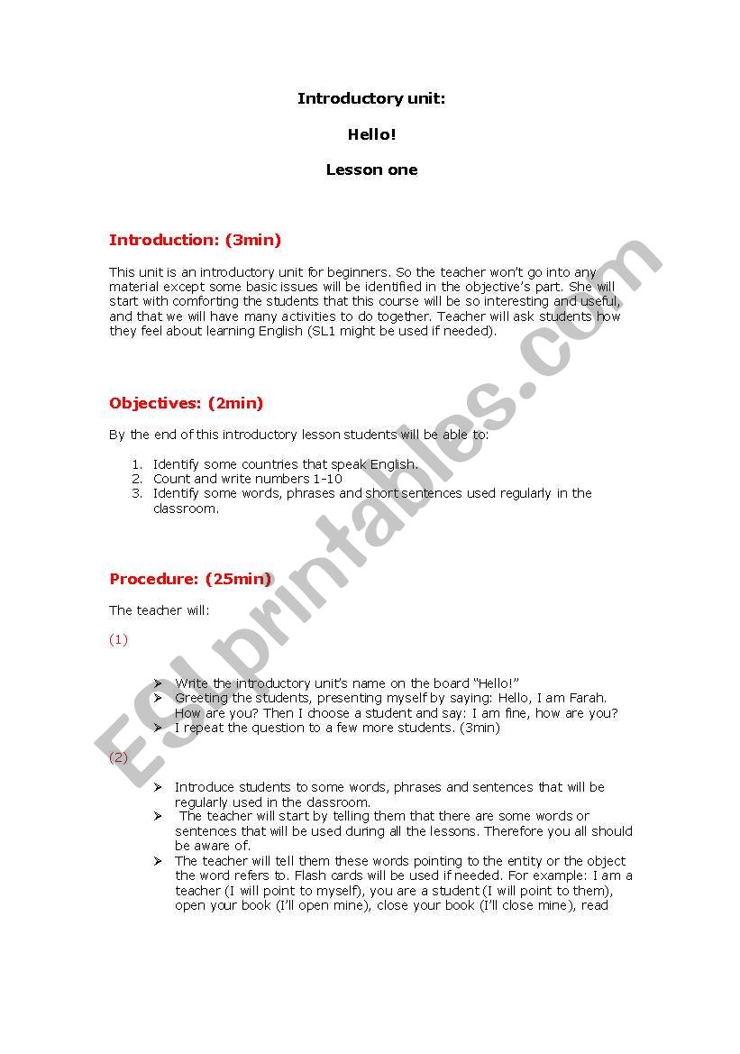 Course Plan worksheet