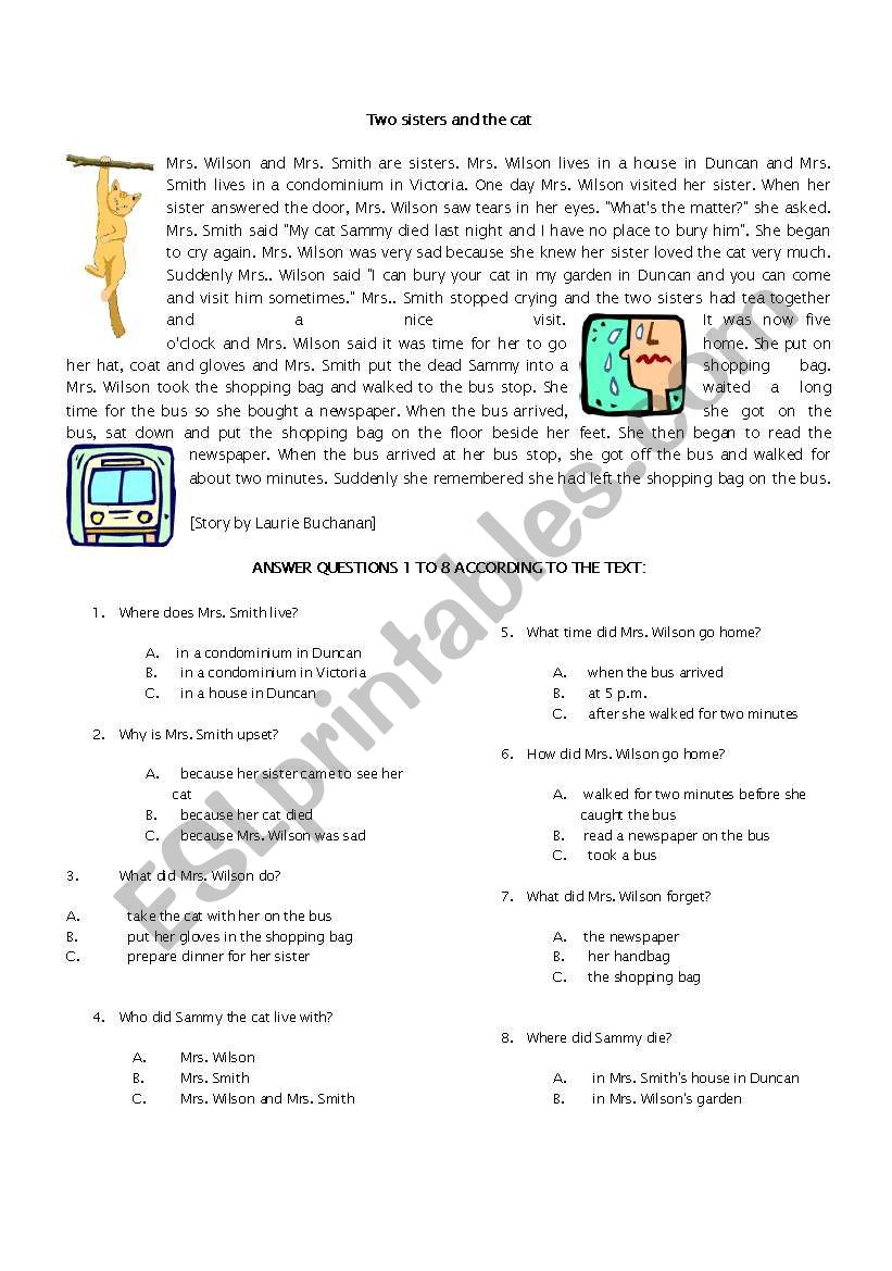 READING TEST  worksheet