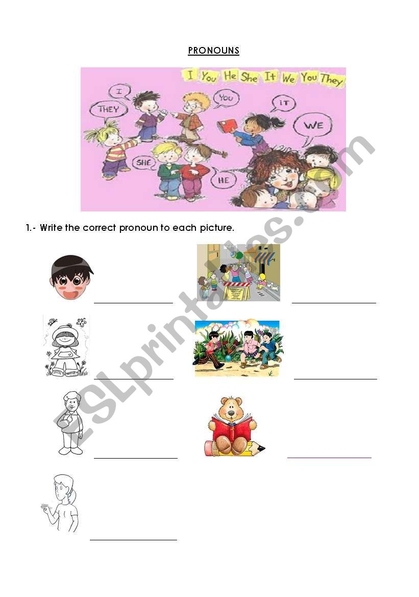 Pronouns Activity worksheet