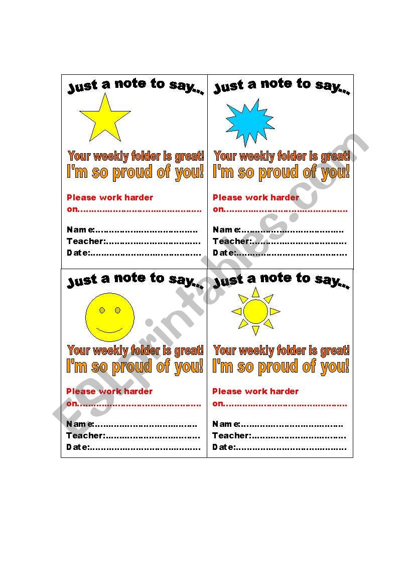 cards to motivate students worksheet