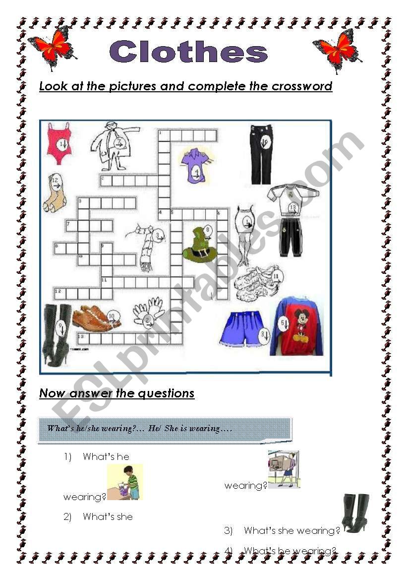 Clothes worksheet