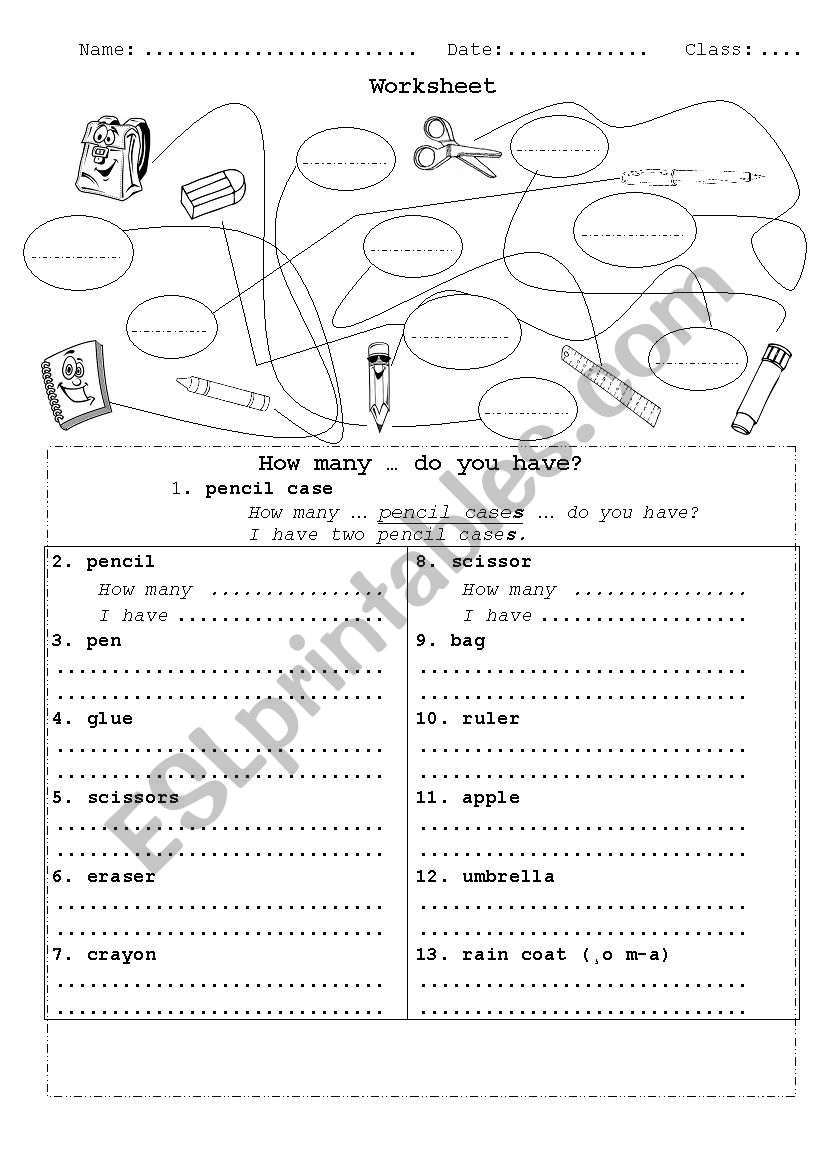 How many ...do you have? worksheet