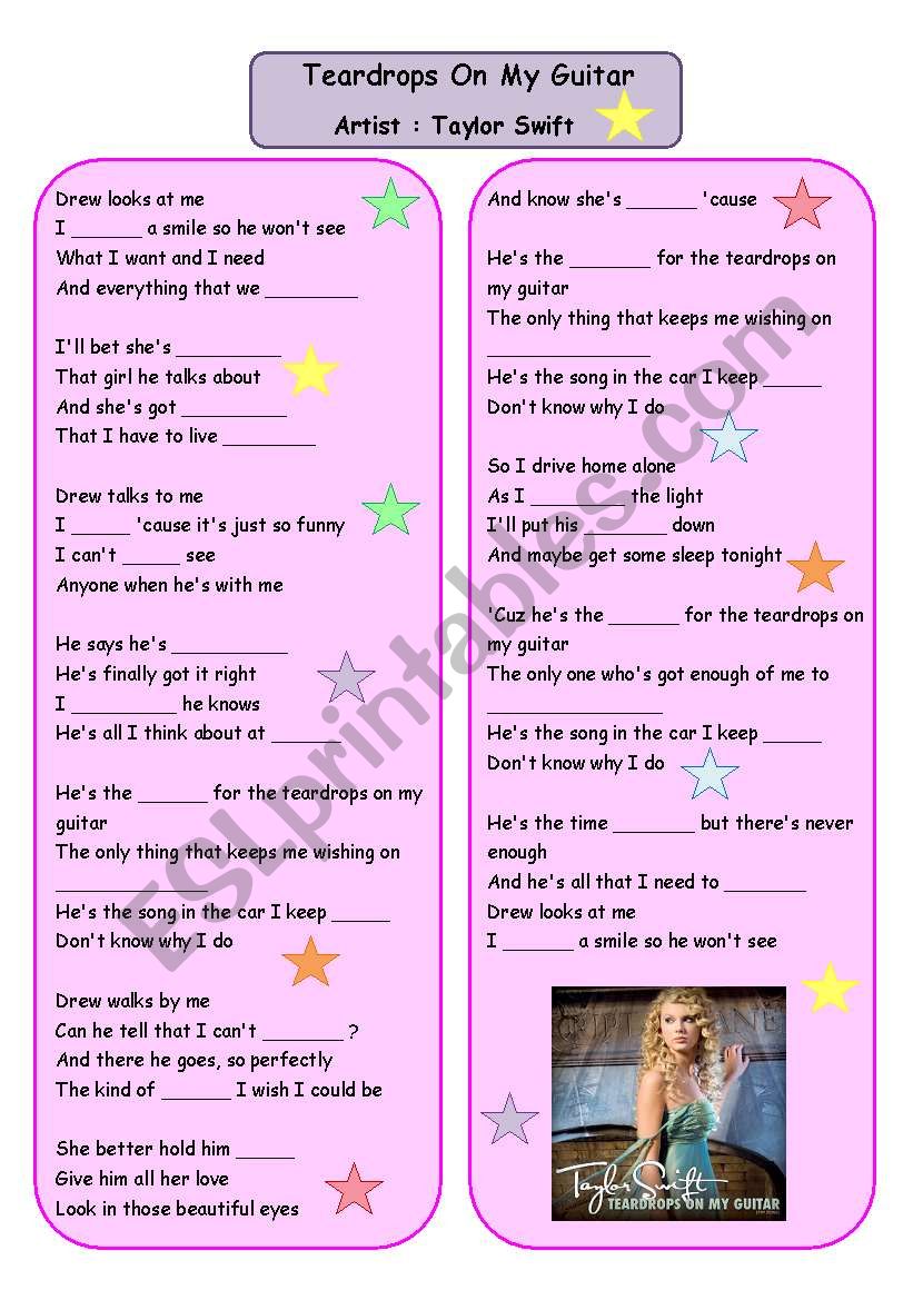 Filling the song Â´Teardrops on my guitarÂ´