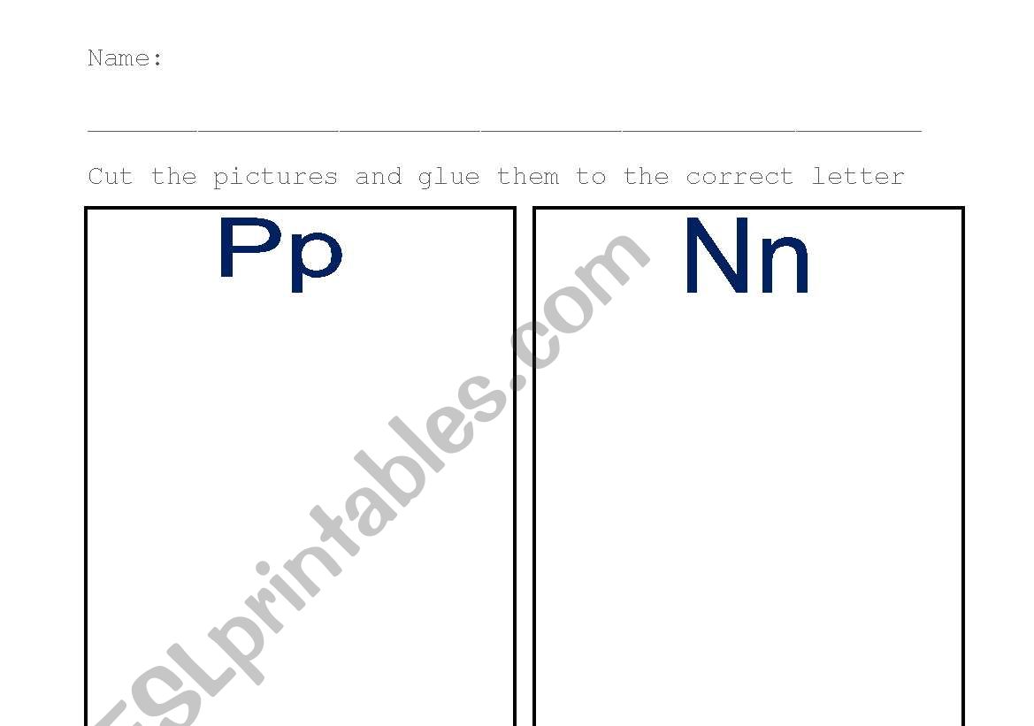 Letter P and N worksheet