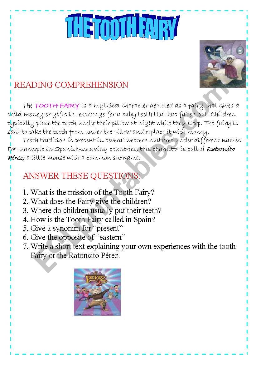 The Tooth Fairy Reading Comprehension