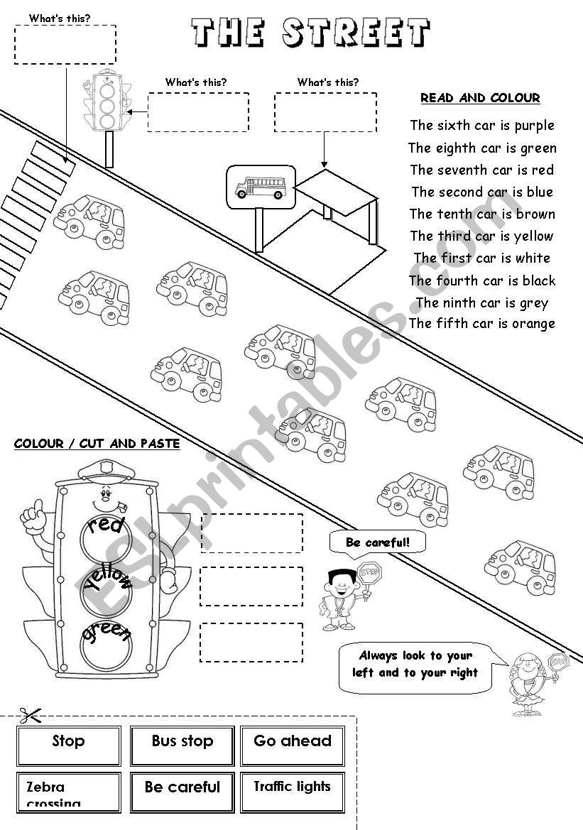 The street (ordinal numbers) worksheet