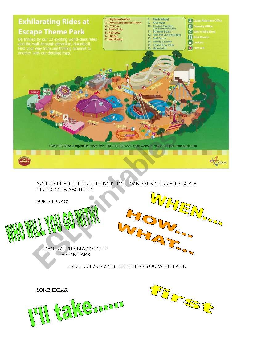 THEME PARK worksheet