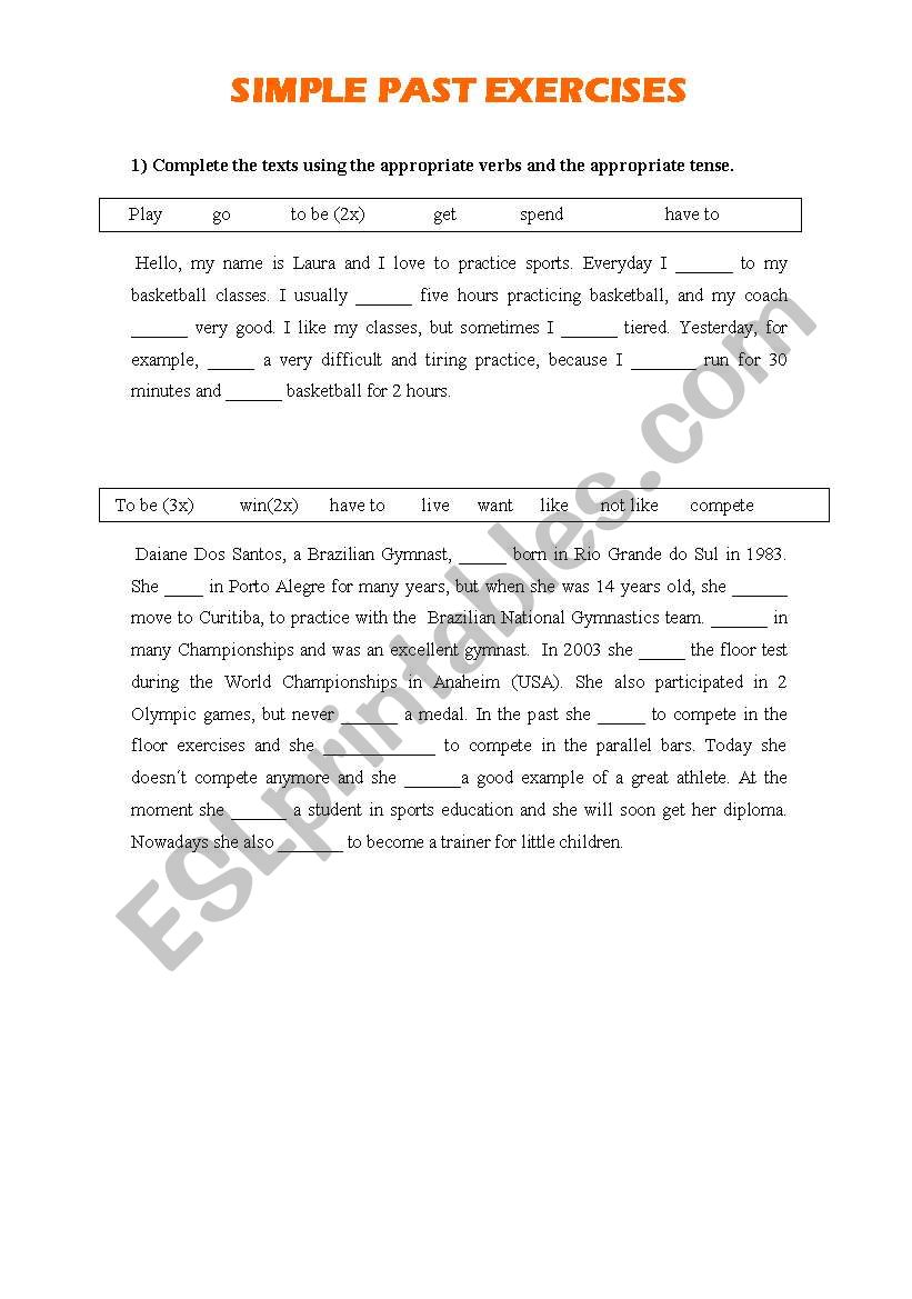 Simple Past Exercises worksheet