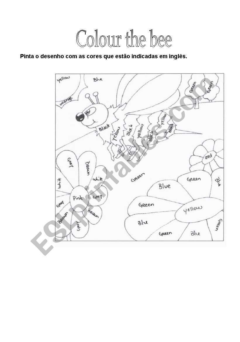 Colour the bee! worksheet