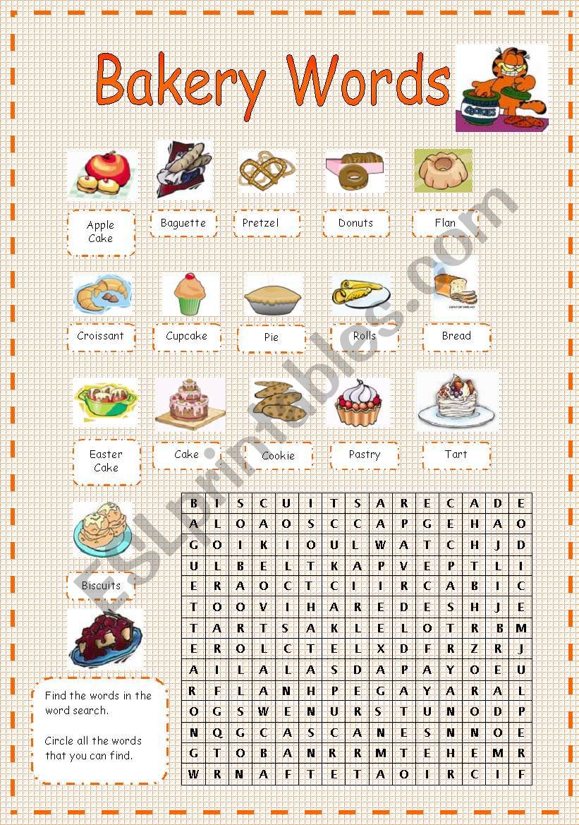 Bakery Words worksheet