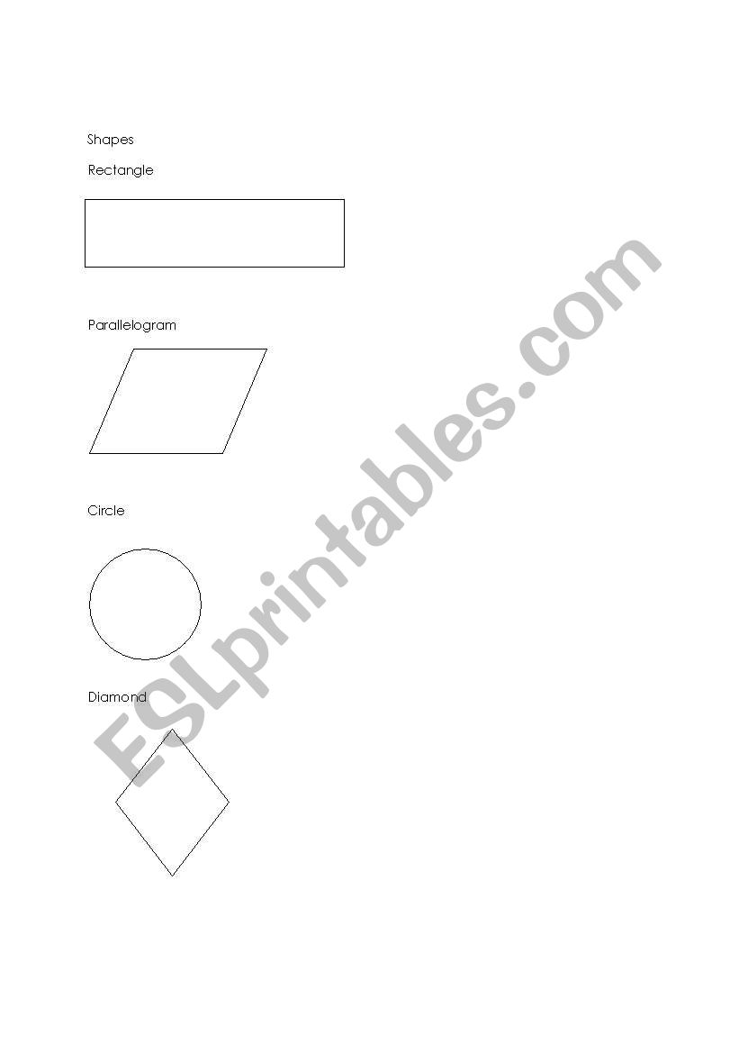 Basic Shapes Version1 worksheet