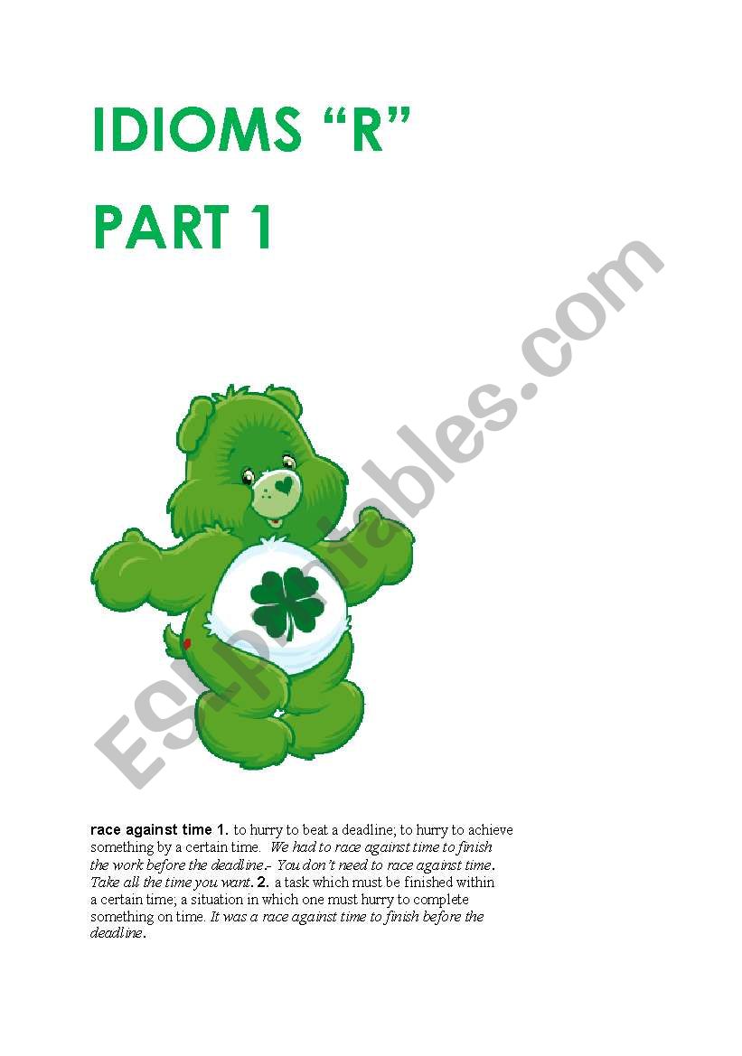 IDIOMS  worksheet