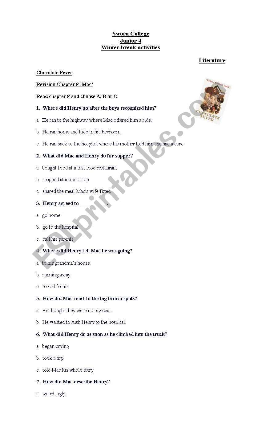 Revision activities worksheet