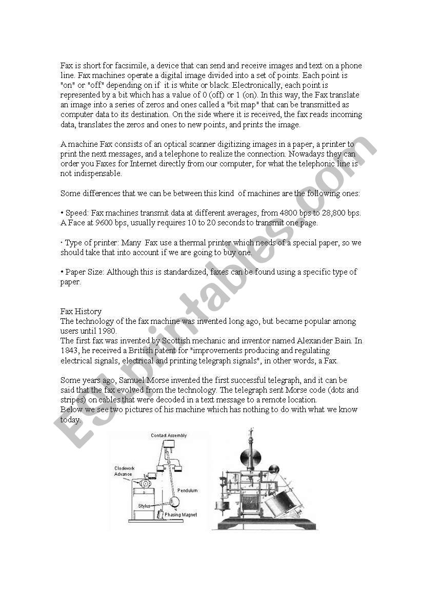 Fax worksheet