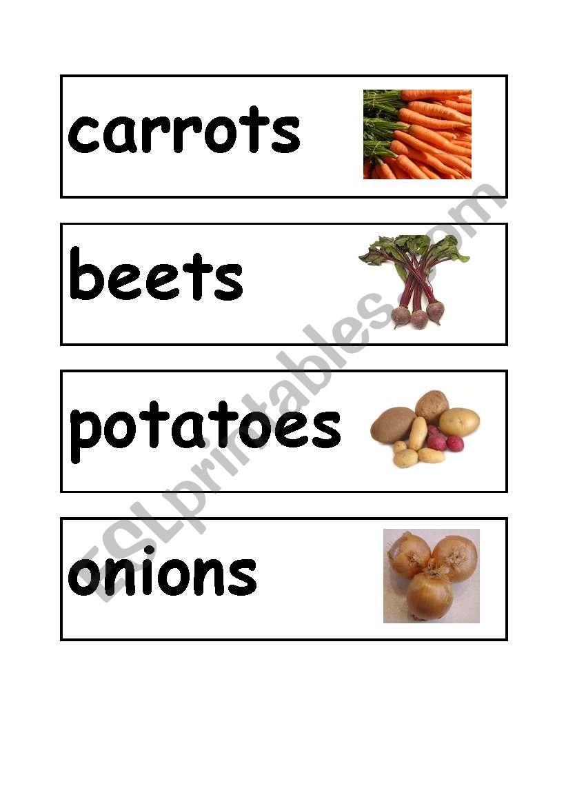 Vegetables worksheet