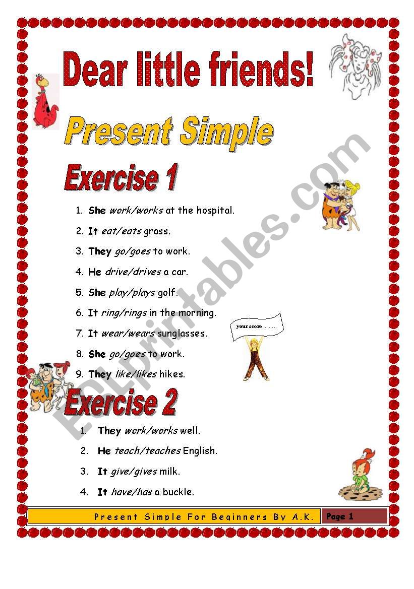3 pages/38 sentences Present Simple for beginners