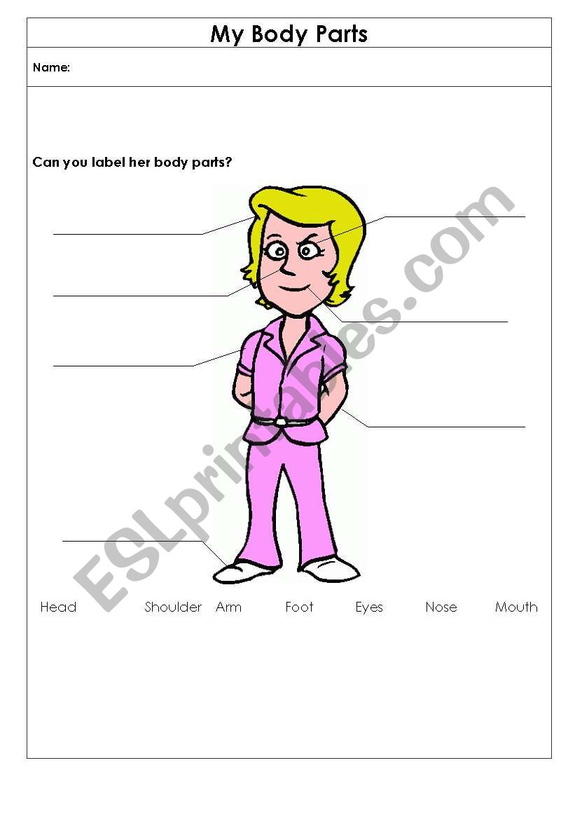 My body Parts worksheet