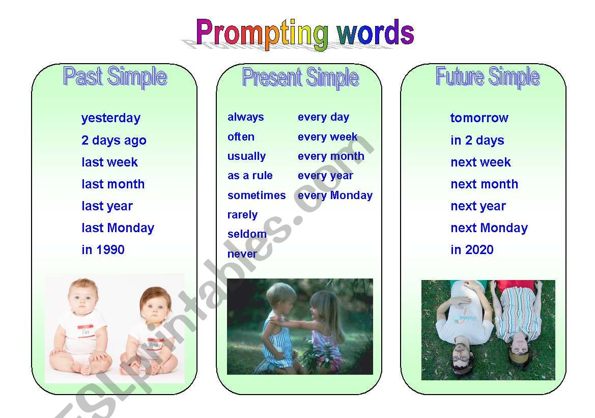 Prompting words 4 Simple tenses