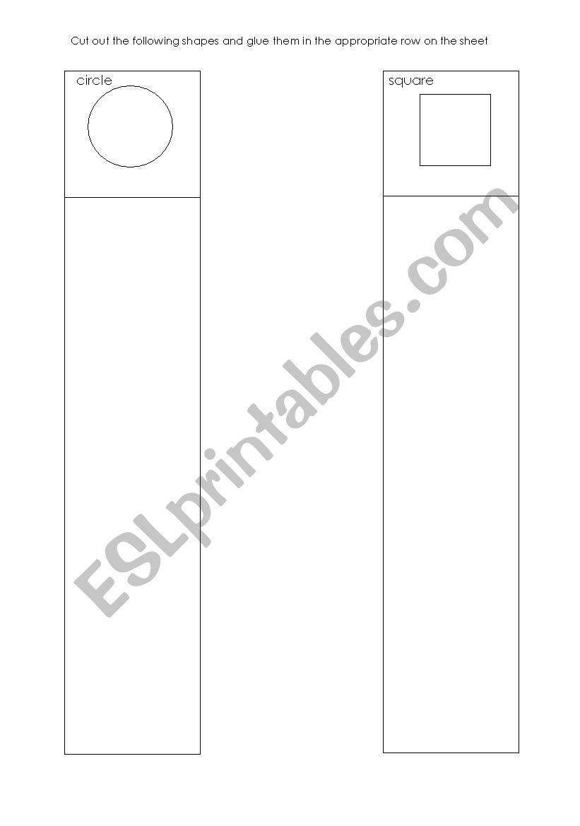 circle/square sort  worksheet